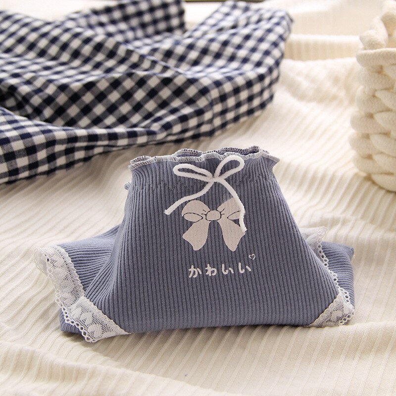Kawaii Underwear Women Panties Fashion Low Waist Cute Rabbit Briefs Breathable Seamless Lingerie Female Plus Size Underpants