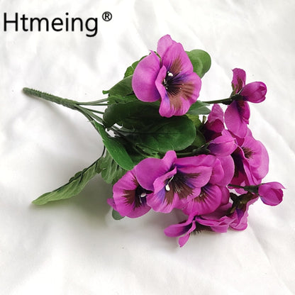 Artificial Pansy Flowers artificial flowers 10 Inch Silk Fake Butterfly Orchid Flower Home office Wedding Decoration