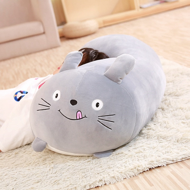 Long Cat Pillow 90cm Soft Stuffed Animal Plushies Sofa Bed Cushion Cute Kawaii Dog Kitty Dinosaur Pig Penguin Frog Unicorn Deer Totoro Bear Plush Kitten Kid Birthday Gift