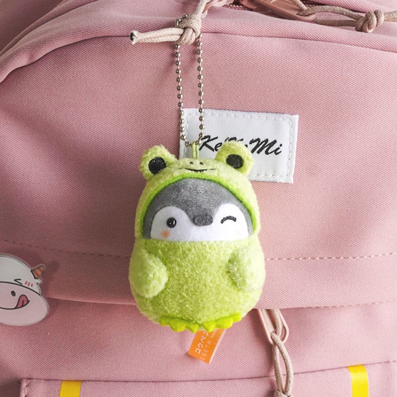 Kawaii Plush Keychain Bag Charm Cartoon Cute Mini Penguin Stuffed Animal Plushies Soft Doll Car Trinket Key Chain Women Girls Keyring Kids Birthday Gifts