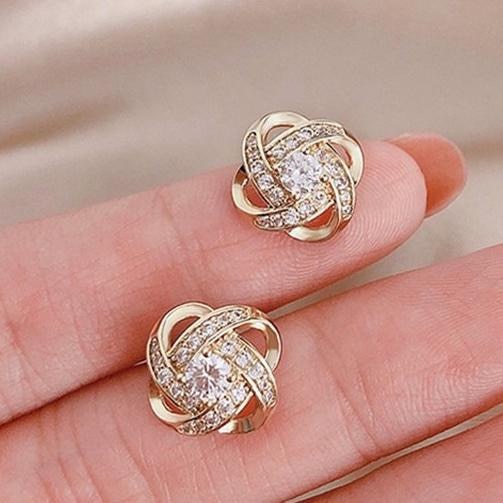 Fashion Zircon Earrings Earclip Engagement Earrings for Women Princess Jewelry Cute Girl Accessories Birthday Anniversary Gift