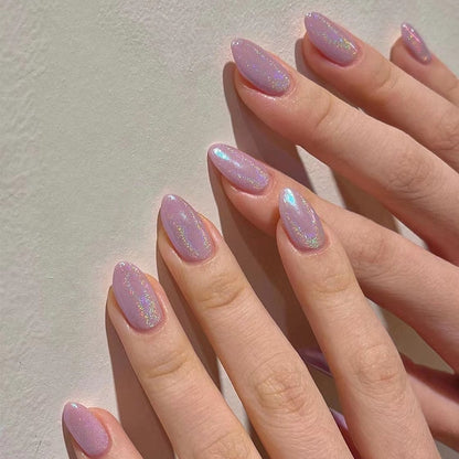 24PCS/box Mid-length  stiletto nail tips Gradients wear full cover paragraph fashion Manicure patch false fingernails for girls