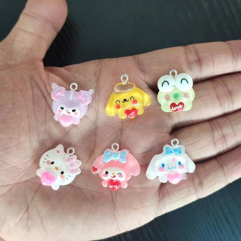 Sanrio Cartoon Kuromi Hello Kitty Earring Charms Bracelets Jewelry Making DIY Pendants Accessories