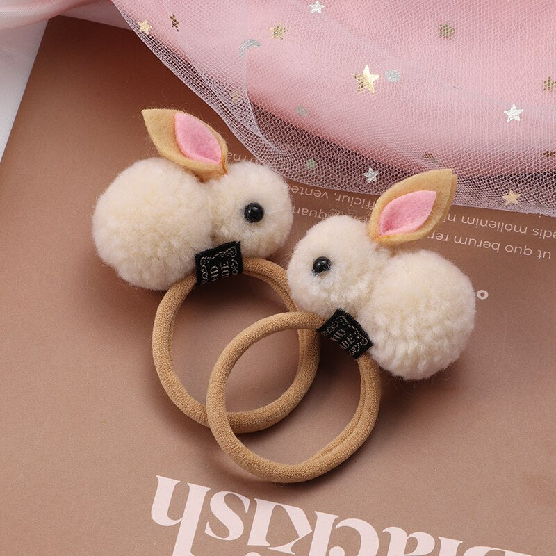 2Pcs New Cartoon Animals Hair bands Girls Nylon Elastic Rubber Band Hair Ring Headbands Cute Kids Headwear Hair accessories Gift