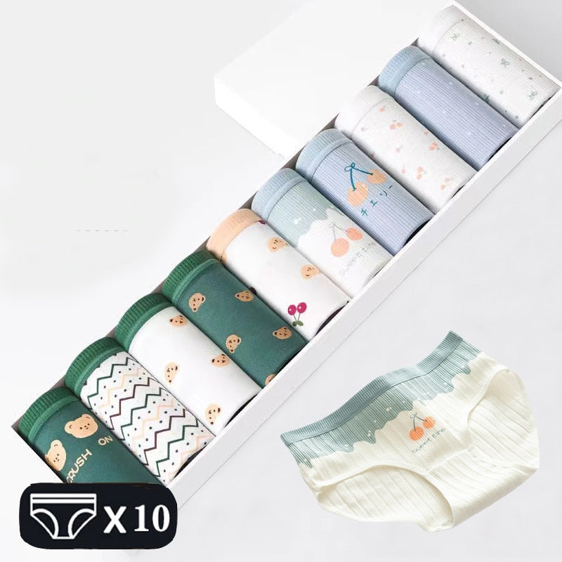 M-2XL Women's Underwear Cute Cotton Panties Briefs For Girl Ladies Lingerie Cartoon Girls Pink Pantys Underpants Thongs
