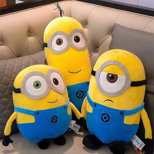 Cute Minions Movie Characters Yellow Plush Toys Bob Stuart In Jeans Soft Dolls Toys & Hobbies Christmas Birthday Gift 1pcs