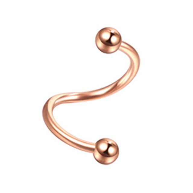 1PCS Stainless Steel Crystal Twist Helix Earring Cartilage Jewelry S Shape Labret Piercing Lip Ring Twist Tragus Earring Stud