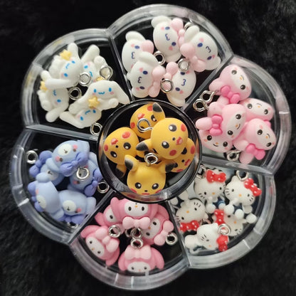 Sanrio Cartoon Kuromi Hello Kitty Earring Charms Bracelets Jewelry Making DIY Pendants Accessories