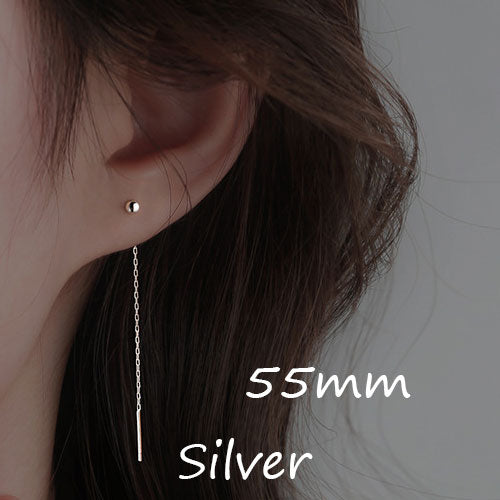 Fashion Stainless Steel Dangle Earring Geometric Ball Long Tassel Chain Drop Earrings For Women Minimalism Ear Line Kpop Jewelry