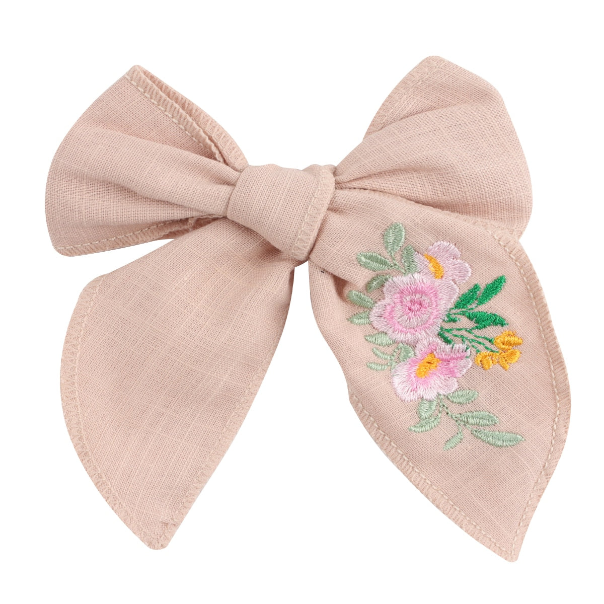 Fashion Embroidery Bows Hair Clips Solid Hairpins For Girls Handmade Ribbon Barrettes Kids Butterfly Hair Pin Korean Headwear