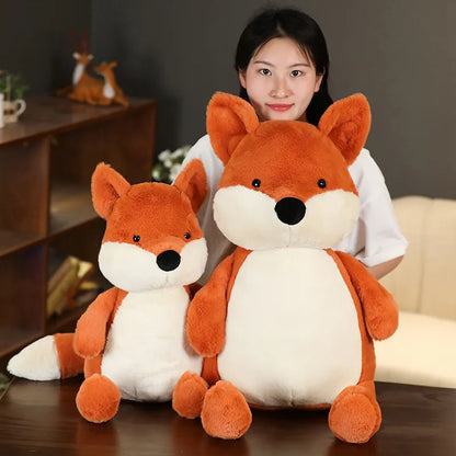 35-90cm Soft Fluffy Fox Plush Toy Cute Cartoon Animal Fox Stuffed Doll Girls Lover Valentine's Gift Kawaii Sofa Decor Pillows