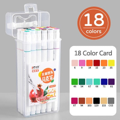 Vibrant Colors 168pcs Marker Set Double Ended Pens for Artists - Manga Drawing School Art Supplies