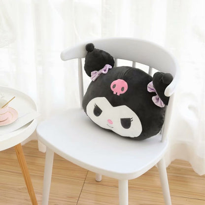 Cute Sanrio Kuromi My Melody Car Seat Pillow Plushie Pink Car Headrest Neck Pillow And Seat Belt Cartoon Stuffed Animal Plush Head Cushion Neck Support