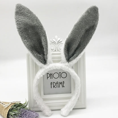 Cute Plush Bunny Ears Hair Bands Soft Rabbite Ears Easter Adult Headbands for Women Girls Anime Cosplay Party Hair Accessories