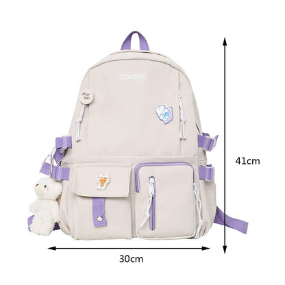 Japanese Girls Aesthetic Backpack Cute School Bags For Student Teens Girls Pockets Kawaii Women Laptop Backpack Harajuku Mochila