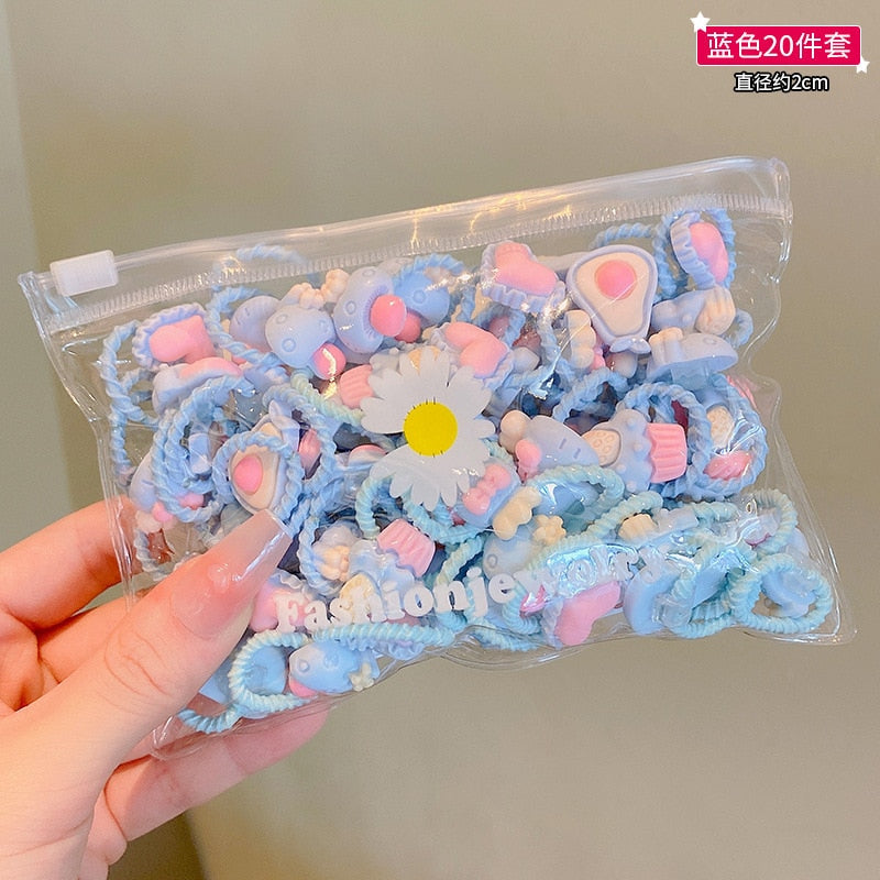 20/10Pcs Cute Rubber Bands for Children Will Not Harm Hair with Good Elasticity. Girl Baby Headbands and Curly Hair Accessories