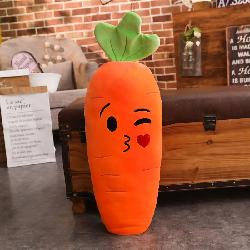 110cm Kawaii Carrot Plush Cartoon Plant Smile Toy Plushies Cute Vegetable Pillow Dolls Stuffed Animal Soft Toys for Children Gift