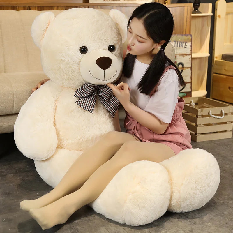 GIANT Teddy Bear Plush Toy Large Brown White Life Size Bear Stuffed Animal Plushies Big Huge Soft Doll Kids Girls Valentines Day Wife Birthday Gift