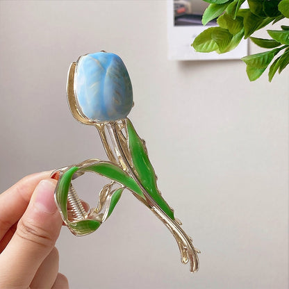New Korean Vintage Flowers Large Metal Hair Claw Clip Ponytail Women Butterfly Shark Alloy Hair Claw Barrette Hair Accessories