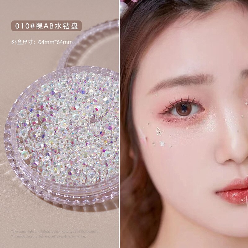 1Box Eyes Face Makeup Facial Decoration Patch Butterfly Diamond Pearl Adhesive Rhinestone Glitter Sequin DIY Nail Art Decoration