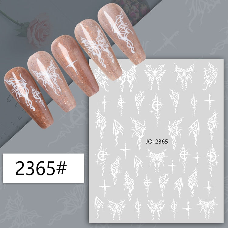 1Sheet Korean White Cloud Blue Nail Art Sticker 3D Star Moon Decal Pure Twilight Self-adhesive Manicure Slider Accessories RE#53
