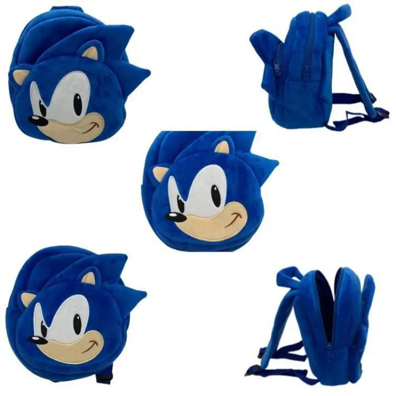 Sonic Plush Backpack 25cm Hot Sale Hedgehog Backpack Video Game Kindergarten Children Plushie Bag Soft Kids Schoolbag