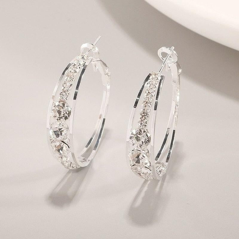 Fashion Zircon Earrings Earclip Engagement Earrings for Women Princess Jewelry Cute Girl Accessories Birthday Anniversary Gift