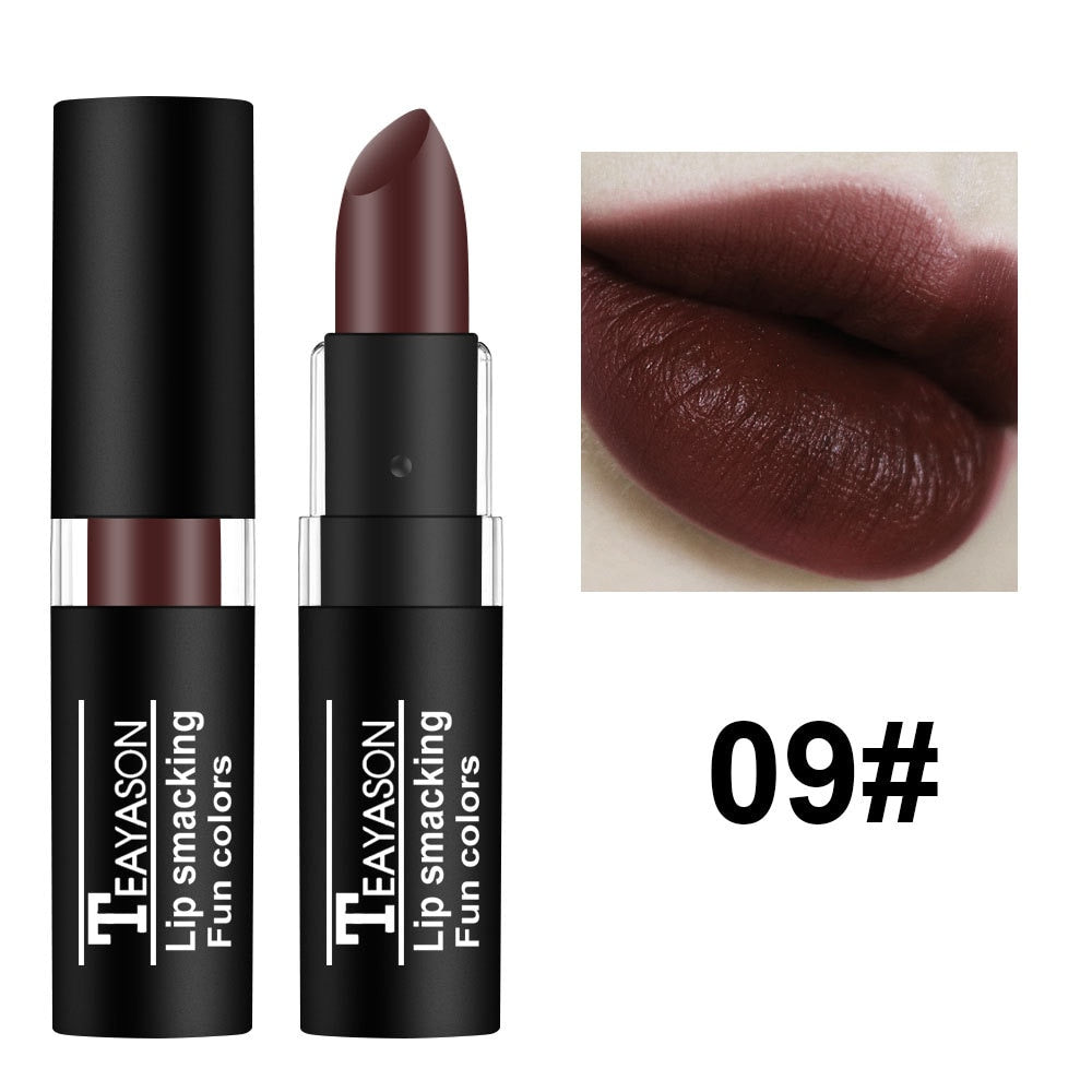 Hot Sale Waterproof Velvet Matte Black White Lipstick Lasting Pigment Green Purple Lipstick Christmas Halloween Party Lip Makeup