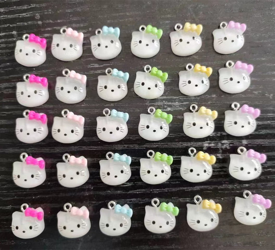 Sanrio Cartoon Kuromi Hello Kitty Earring Charms Bracelets Jewelry Making DIY Pendants Accessories