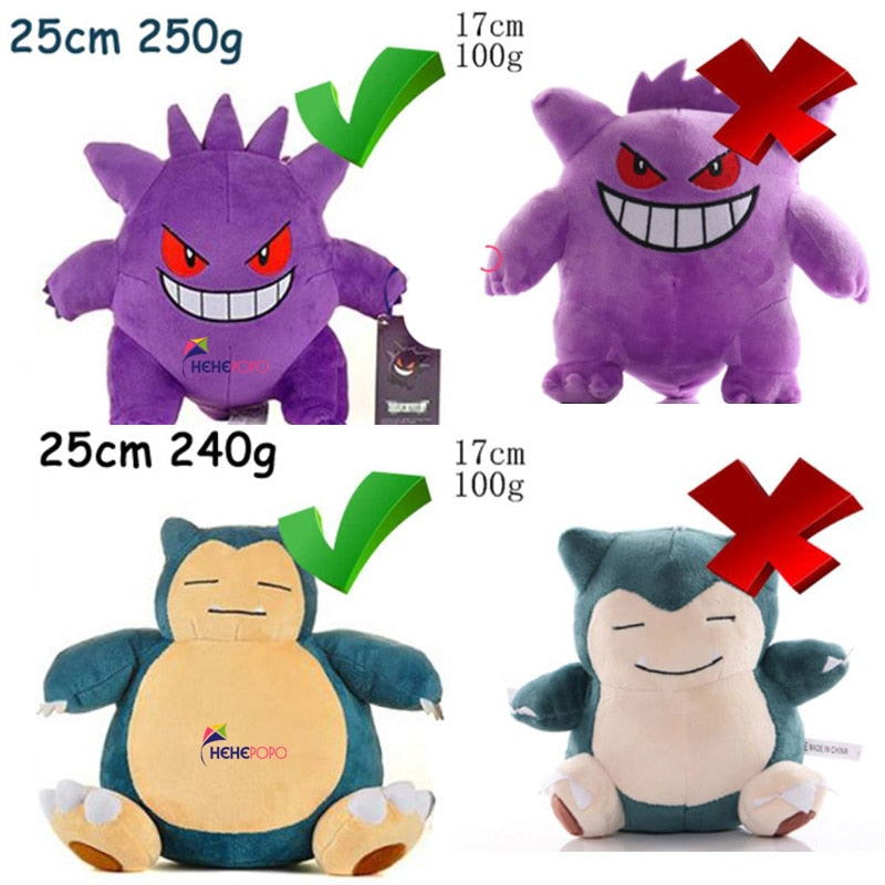 Pokemon Plush Toys Original Gengar Plushies 24cm Stuffed Animal Toy Cute Cartoon Pikachu Peluche Soft Doll Child Birthday Gift