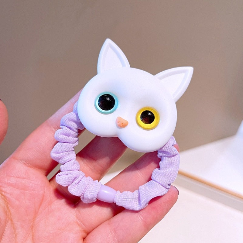 New Women Cute Cat Rubber Bands Elastic Hair Bands Korean Headwear Children For Girls Lovely Hair Accessories Ornaments