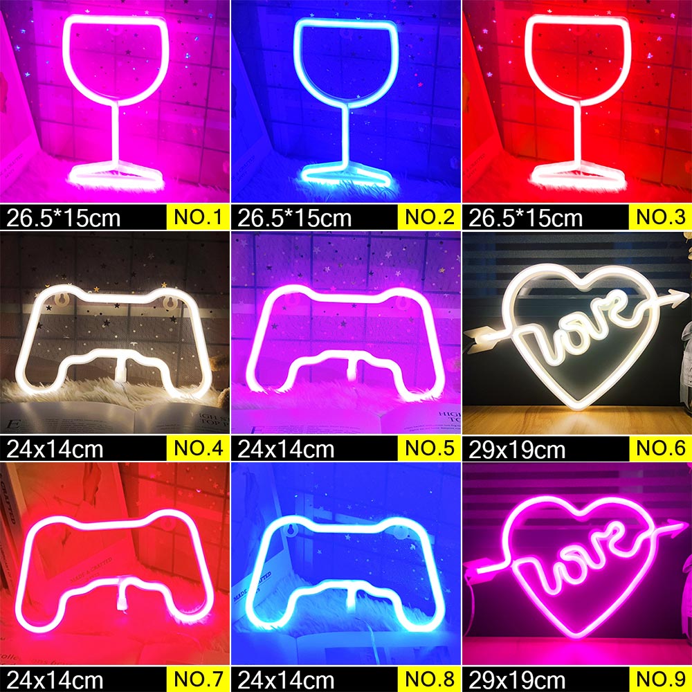 Wholesale LED Neon Night Light Sign Wall Art Sign Night Lamp Xmas Birthday Gift Wedding Party Wall Hanging Neon Lamp Home Decor