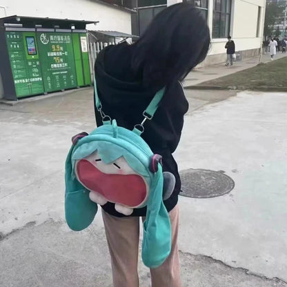 Hatsune Miku Kawaii Cartoon Backpack Painful Packet Cute Anime Girl Plush Shoulder Bag Knapsack Student Bag Kids Gifts Toys