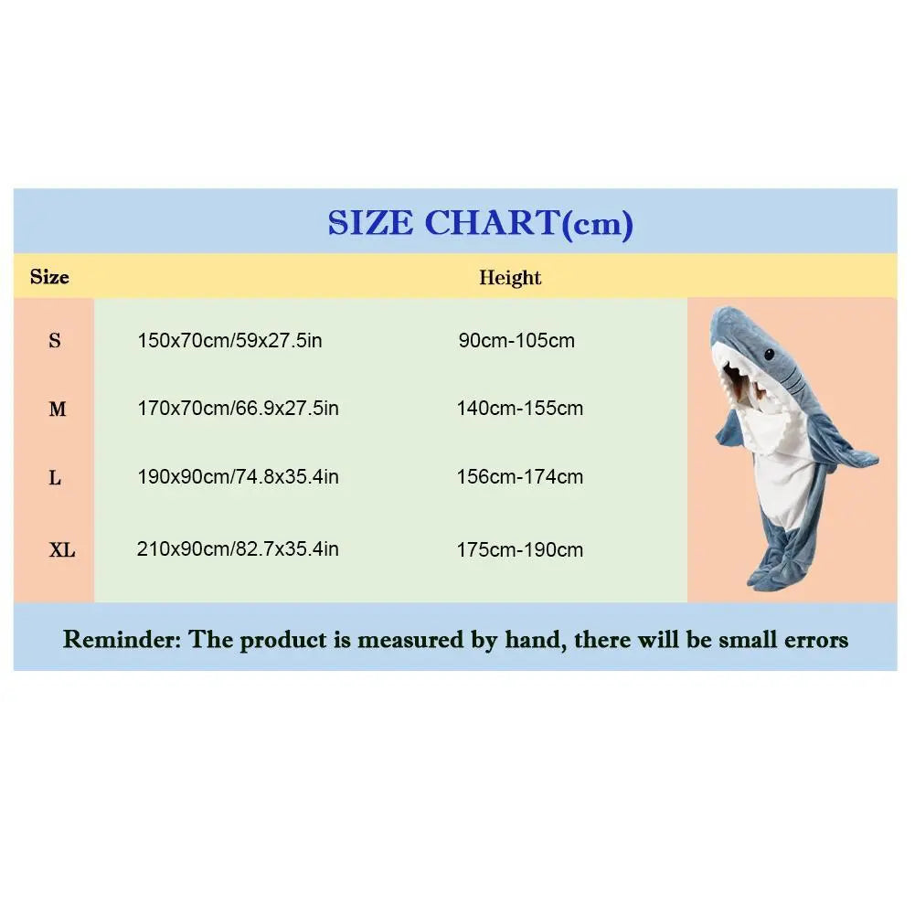 Cartoon Shark Sleeping Bag Pajamas Office Nap Shark Blanket Karakal High Quality Fabric Mermaid Shawl Blanket For Children Adult