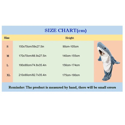Cartoon Shark Sleeping Bag Pajamas Office Nap Shark Blanket Karakal High Quality Fabric Mermaid Shawl Blanket For Children Adult