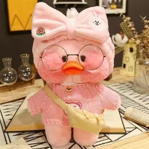 30CM Pink LaLafanfan Kawaii Cafe Mimi Yellow Duck Plush Toy Cute Stuffed Doll Soft Animal Dolls Kids Toys Birthday Gift for girl