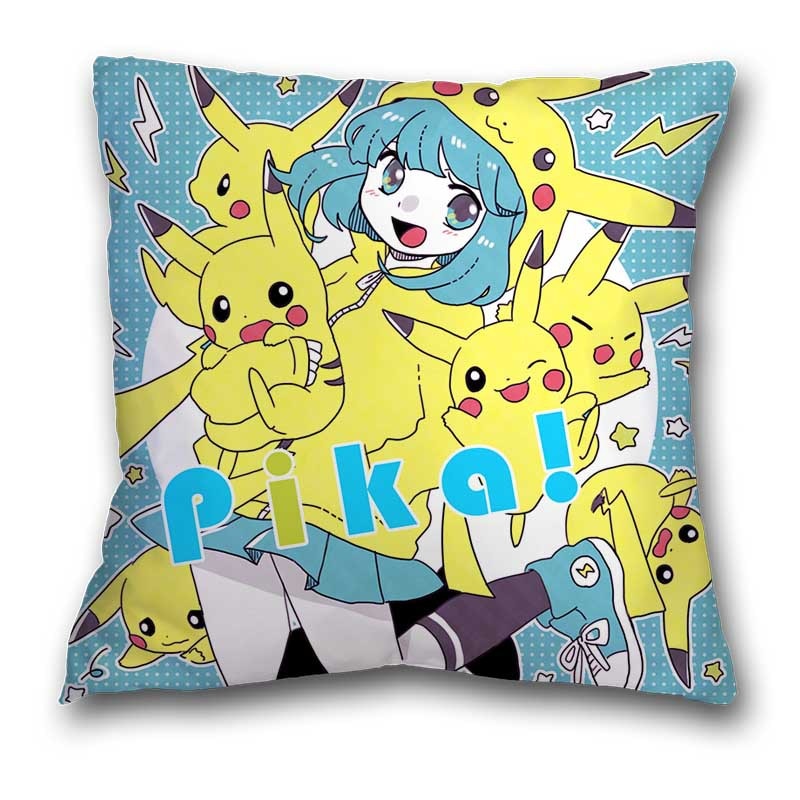 45x45cm Pokemon Cushion Cover Pikachu Meowth Poke Ball Charmander Kawaii Anime Pillowcase Anime Figure Decor Sofa Pillow Cover