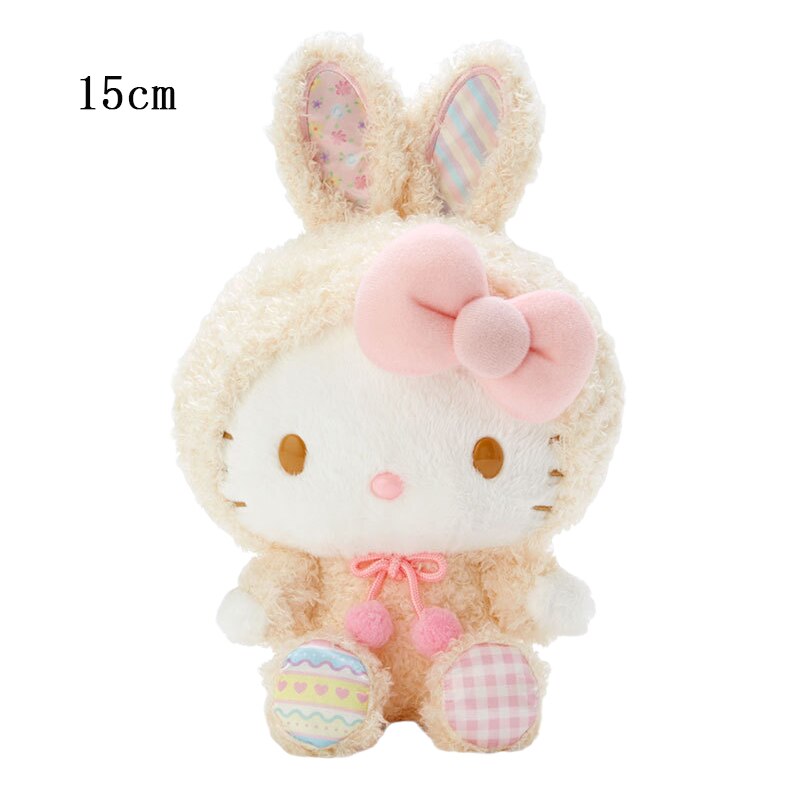 10-15cm Sanrio Plush Stuffed Animal Plushies Toys Cartoon Anime Figure Kuromi My Melody Cinnamoroll Cute Dolls Baby Birthday Gifts Kawali Decor