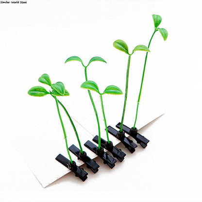 4PC Fashion Unisex Funny Grass Clips Adorable Flower Mushroom Grass Sprout Bean Antenna Hairpins Headwear Hair Claw Clip Clamp