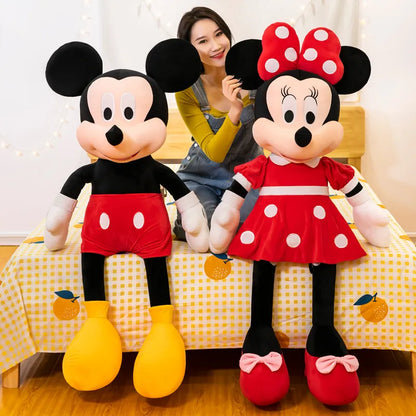 Mickey Mouse Stuffed Animals Big Giant Disney Plushies Minnie Mouse Plush Toys Cartoon Soft Dolls Cute Kids Children Birthday Gift