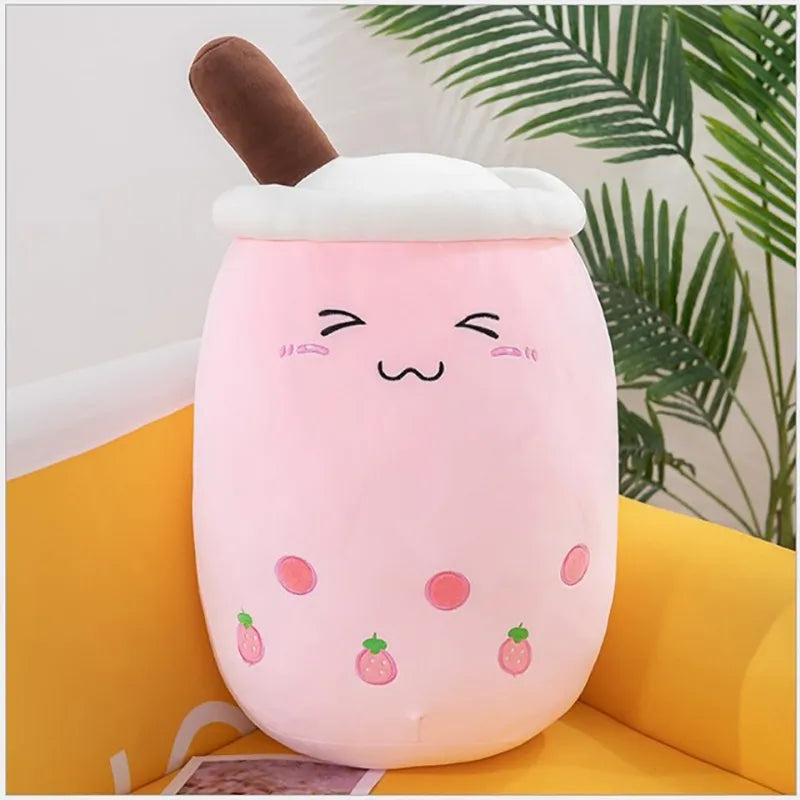 Bubble Tea Cup Plush Toys Kawaii Fruit Milk Design Kids Stuffed Doll Soft Pillow Cushion Birthday Gift for Girl Friend