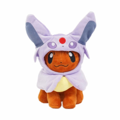 Eevee Plush Toy 7 Styles Pokemon 8" Poncho Wearing Umbreon Espeon Jolteon Vaporeon Sylveon Flareon Dress-Up Eeveelutions Plushie Doll Stuffed Animal Toys