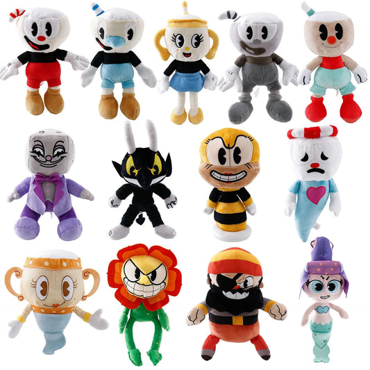 13 Styles Cuphead Plush Toys Mugman The Chalice Soft Stuffed Peluche Doll Cute Cartoon Video Games Doll Toy for Kid Birthday Gifts