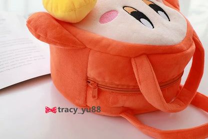 Cartoon Kirby Plush Toys Girls Sweet Pink Kirby Backpack  Women Messenger Bag Coin Purse Mobile Phone Bag Kids Birthday Gifts