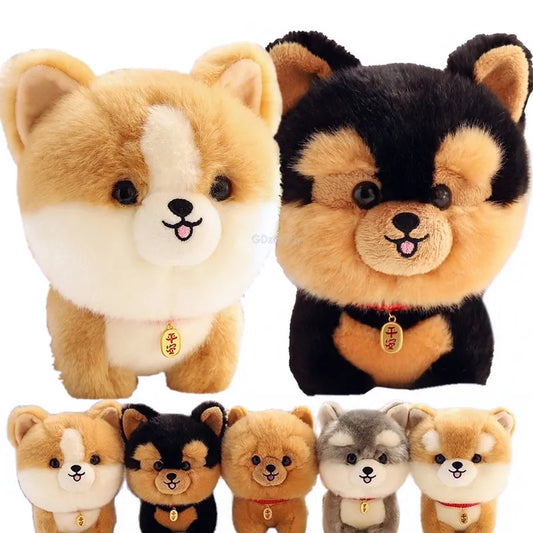 Puppy Dog Stuffed Animals Adorable Furry & Fluffy Big Head Plush Toys Kawaii Corgi Shiba Inu Husky Chow-Chow Yorkshire Terrier Bichon Frise Cute Plushies