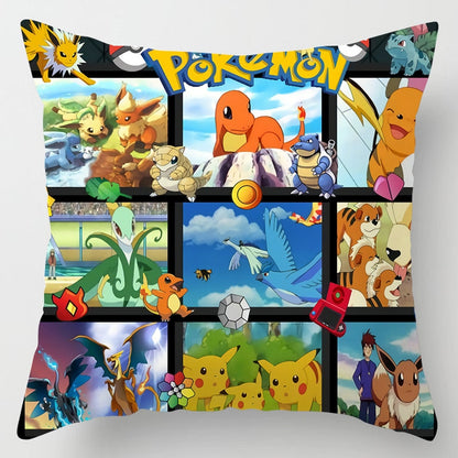 45x45cm Pokemon Cushion Cover Pikachu Meowth Poke Ball Charmander Kawaii Anime Pillowcase Anime Figure Decor Sofa Pillow Cover