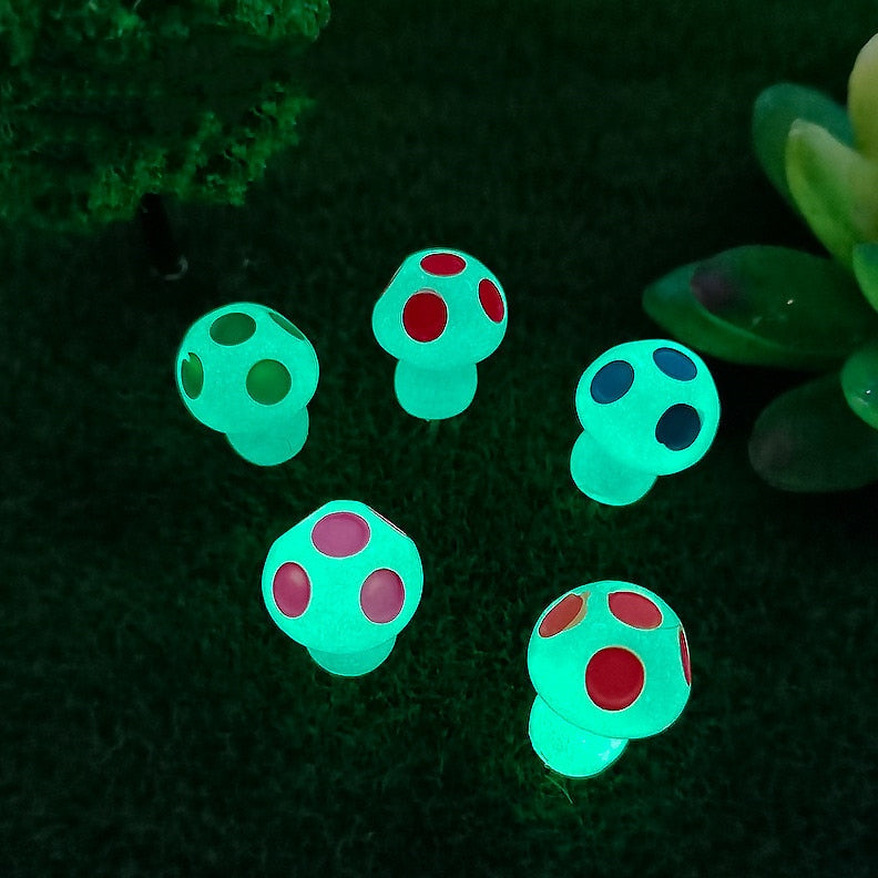 5-20 Pcs Mini Luminous Mushroom Home Decor Moss Landscape Ornaments Glowing Potted Ornament Miniature Gardening Fairy Garden