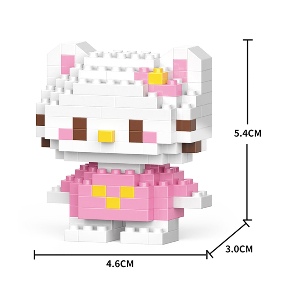 Hello Kitty Building Block Assembled Toys Decorative Ornament Sanrio Anime Figure Kuromi Model My Melody Children's Puzzle Gift