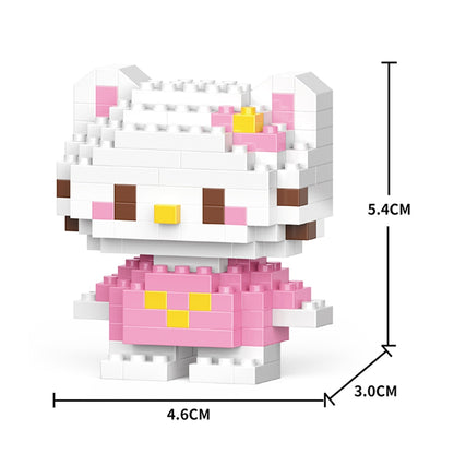 Hello Kitty Building Block Assembled Toys Decorative Ornament Sanrio Anime Figure Kuromi Model My Melody Children's Puzzle Gift