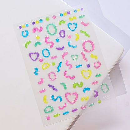 1Sheet Korean White Cloud Blue Nail Art Sticker 3D Star Moon Decal Pure Twilight Self-adhesive Manicure Slider Accessories RE#53